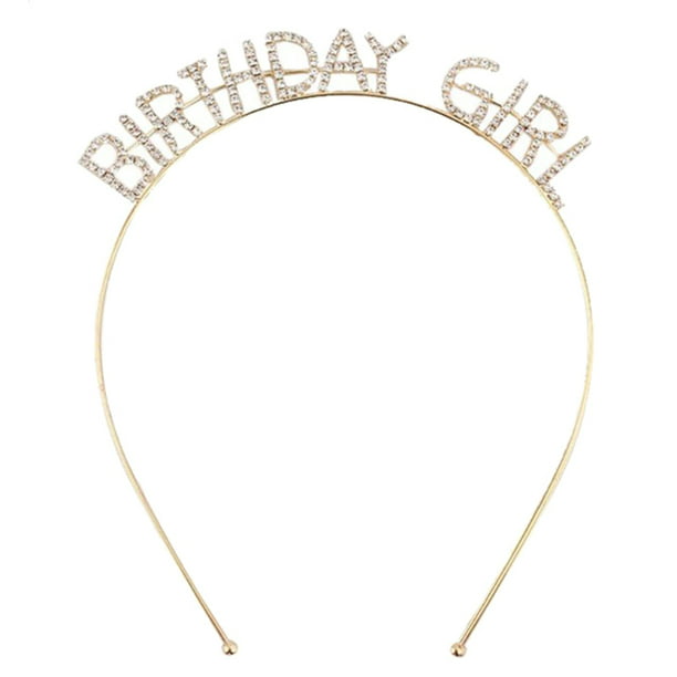 Metal Rhinestone Inlaid Headband Birthday Girl Hair Hoop Party Crown Supplies JE